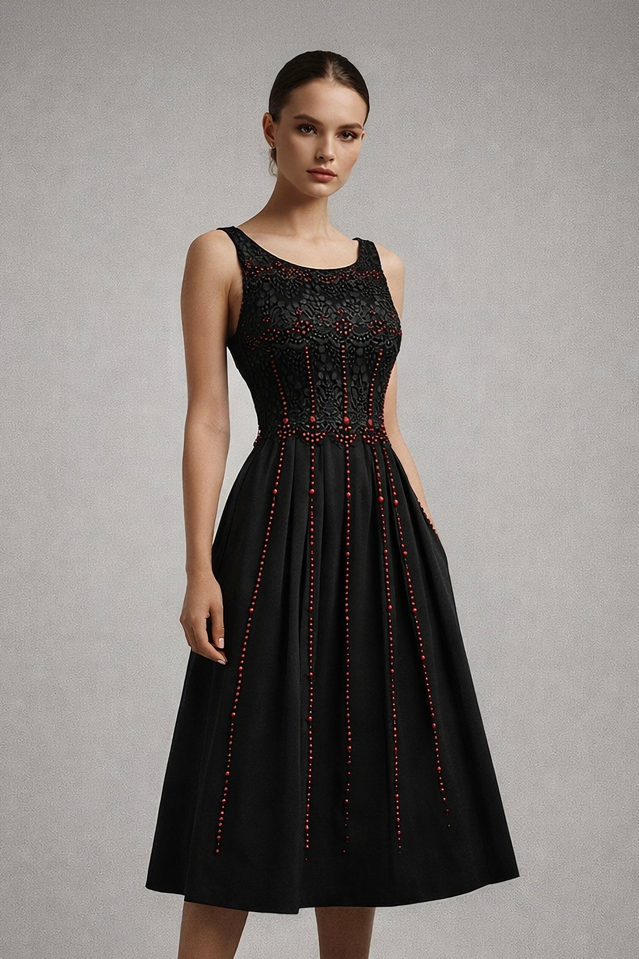 Midnight Embellished A-Line Dress