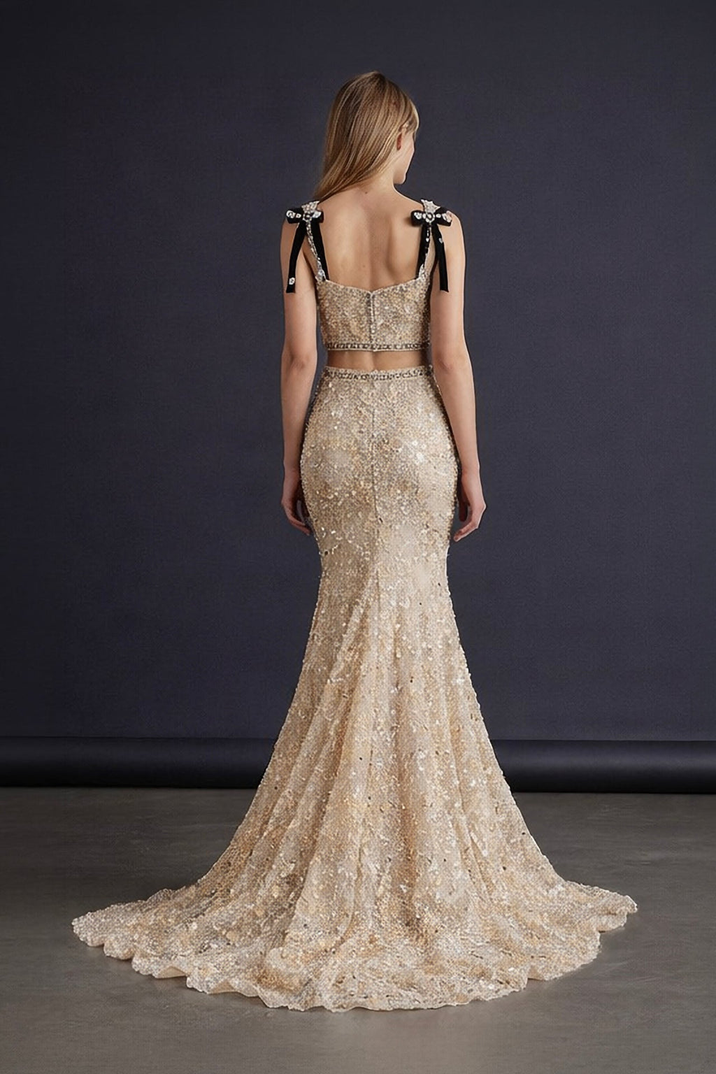 Gold Embellished Mermaid Gown