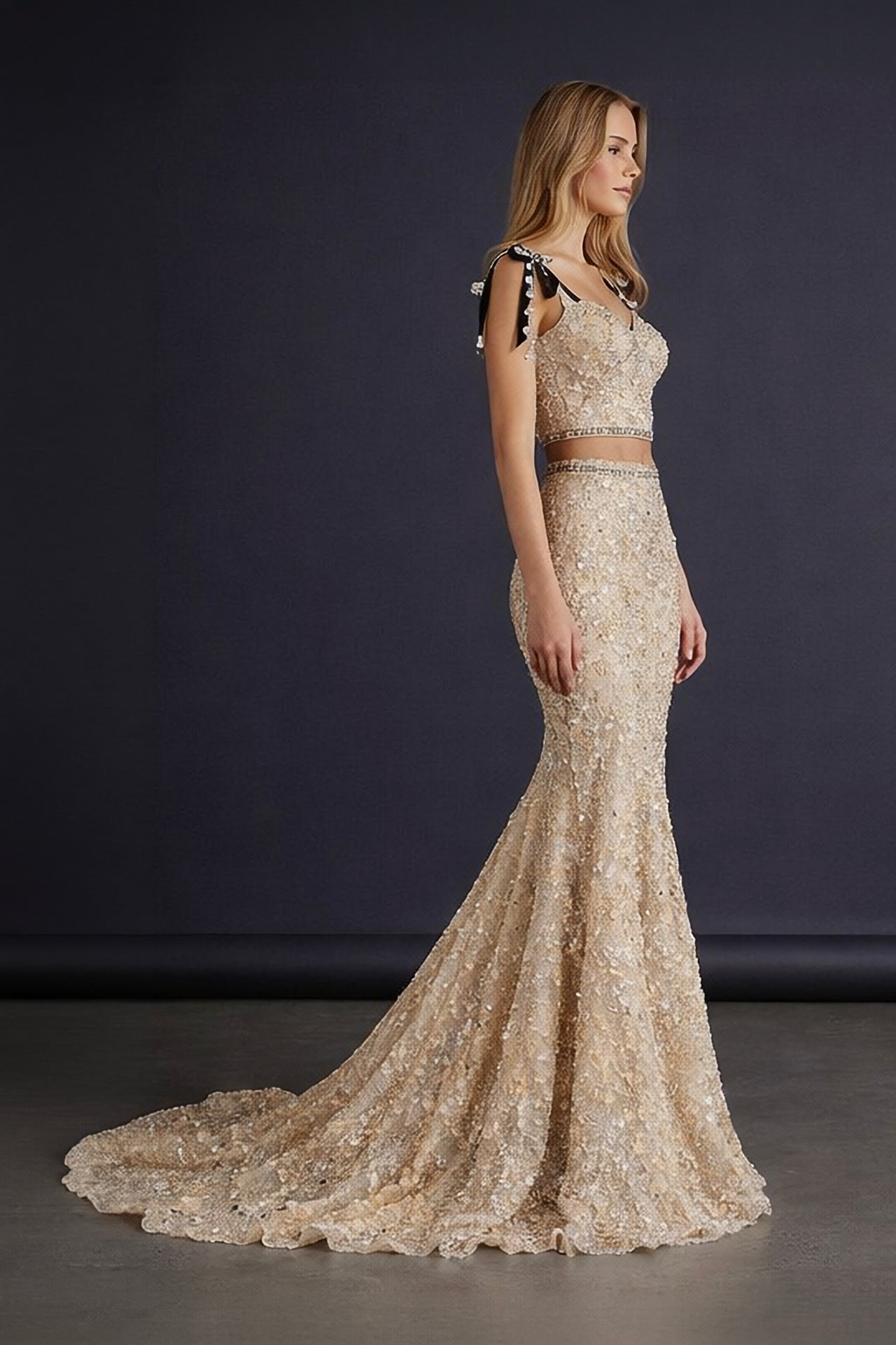 Gold Embellished Mermaid Gown