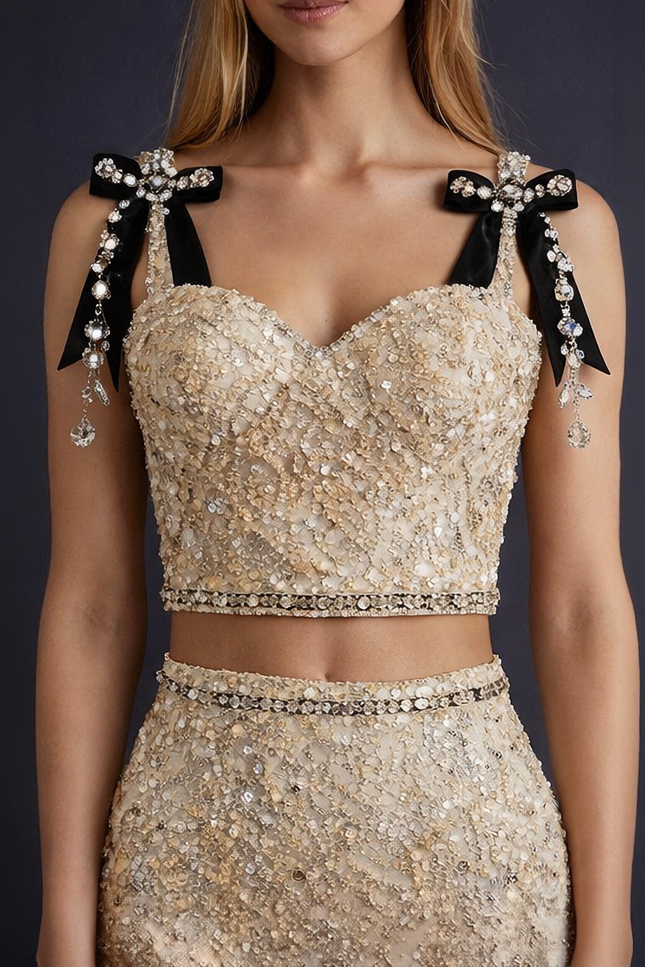 Gold Embellished Mermaid Gown